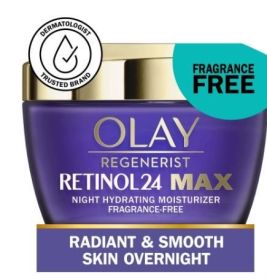 Olay Skin Care Regenerist Retinol 24 MAX Night Face Moisturizer, Anti-Aging Cream, 1.7 oz Jar