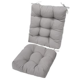 Rocking Chair Cushion 2 Pieces Back Seat Sets with Non-Slip Ties Polyester Fiber Filling 
Comfortable for Indoor Home Office Car (Option: Grey)
