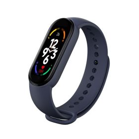 Intelligent Bracelet Heart Rate Blood Pressure Bluetooth Foot Counting Music (Color: Dark Blue, style: USB)
