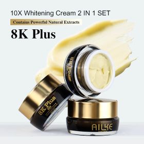 AILKE Whitening Face Cream, Antioxidant, Reduce Dark Spots, Inhibit Melanin, Anti-aging, With Collagen, Niacinamide, Glutathione (Color: 2 in 1 Cream)