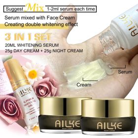 AILKE Lightening Face Cream, Antioxidant, Reduce Blemish, Anti-aging, Radiant Skin With Collagen, Niacinamide, Glutathione (Color: CREAM AND SERUM)